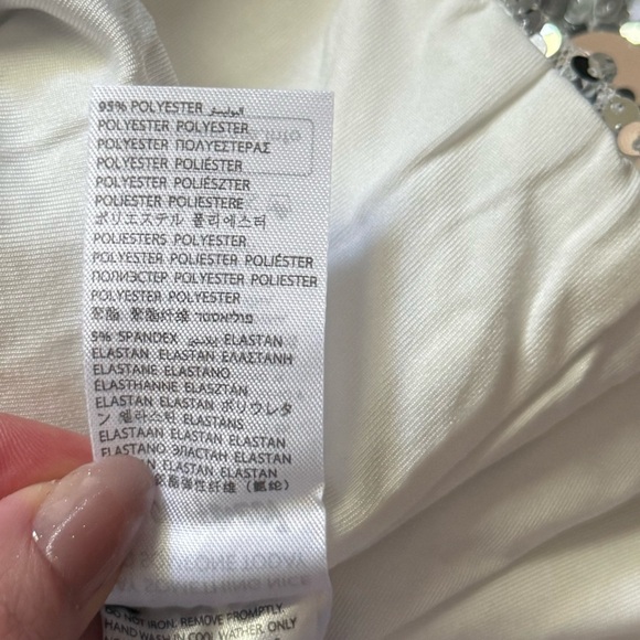 Edikted Sabrina Silver Sparkling Low Rise Mini Skirt NWT- Size Small - Picture 5 of 10